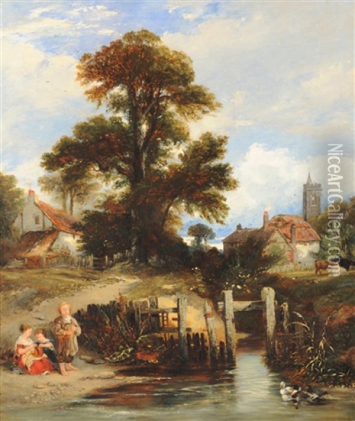 View Near Gillingham Oil Painting - William James Mueller