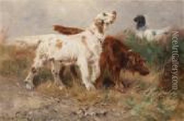Setters On The Hunt Oil Painting - Henry Schouten