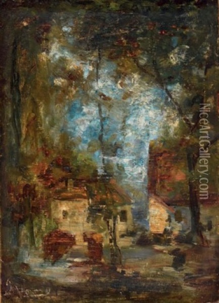 Paysage Au Hameau Oil Painting - Francois Vernay