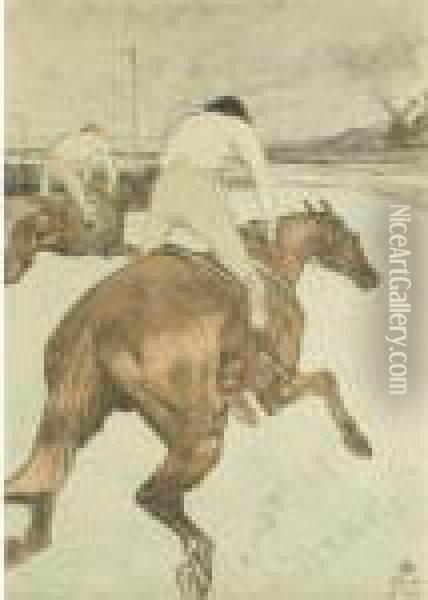 Le Jockey (wittrock 308) Oil Painting - Henri De Toulouse-Lautrec
