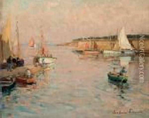 L'entree D'un Port En Bretagne Oil Painting - Paul Emile Lecomte