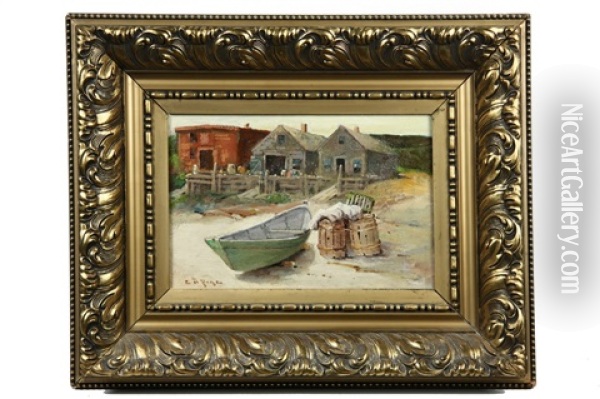 Beached Dories With Barrels Oil Painting - Edward A. Page
