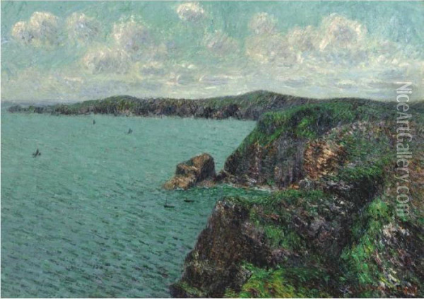 Falaises Du Cap Frehel Oil Painting - Gustave Loiseau