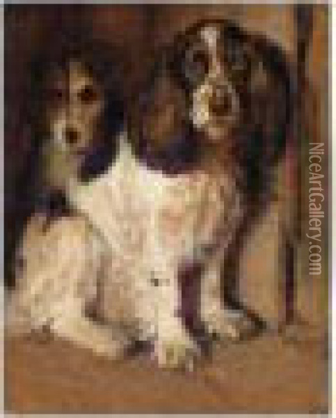 A Spaniel And A Terrier Oil Painting - Samuel Fulton