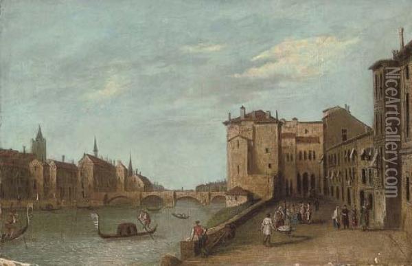 A Venetian Capriccio Oil Painting - Gianbattista Cimaroli
