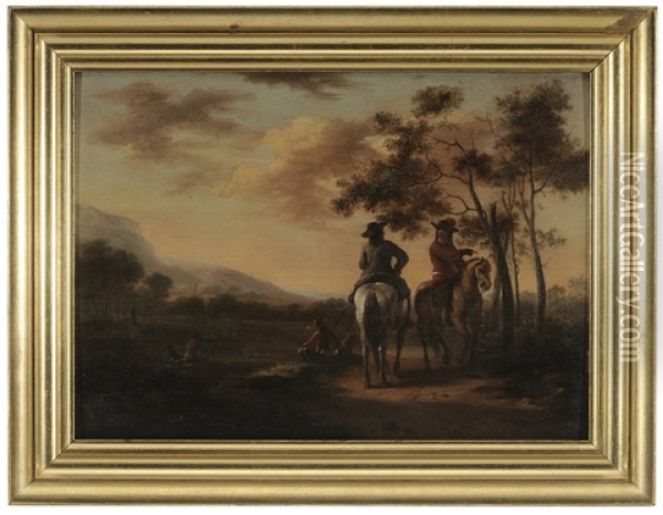 Hunters On A Path Oil Painting - Aelbert Cuyp