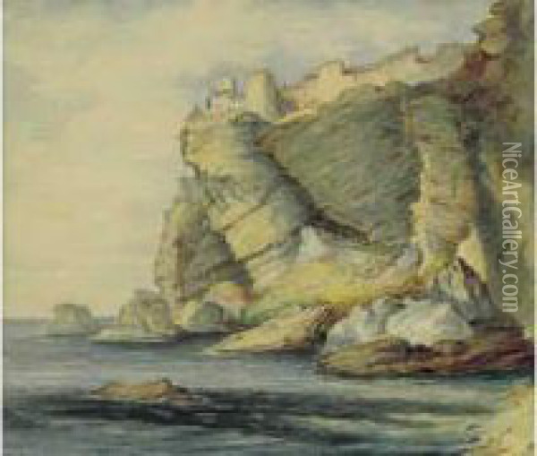 Les Falaises De Bonifacio Oil Painting - William Cowen