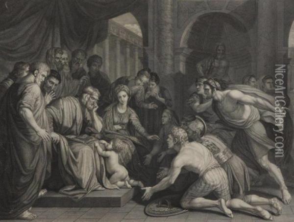 Cena Biblica Oil Painting - Benjamin West