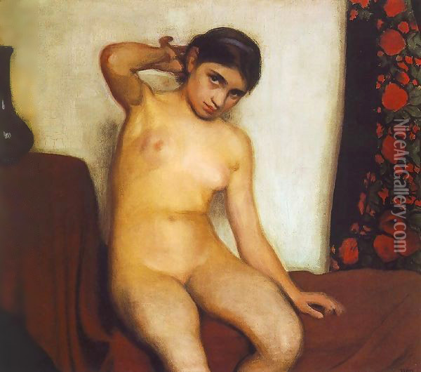 Gipsy Girl 1912 Oil Painting - Istvan Boldizsar