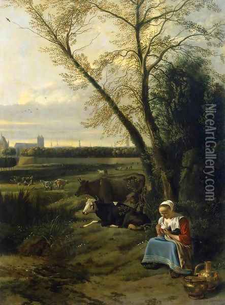 Shepherdess Oil Painting - Jan Siberechts