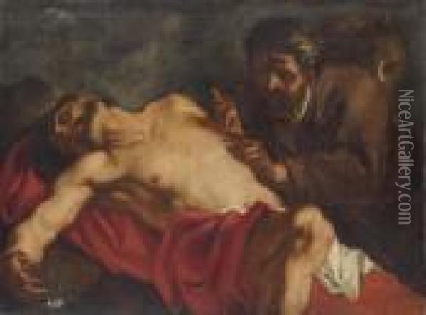 The Good Samaritan Oil Painting - Giovanni Battista Piazzetta