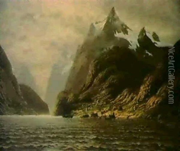 Geirangerfjord Oil Painting - Adelsteen Normann