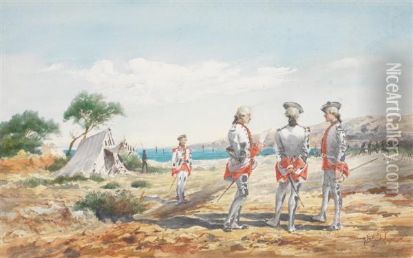 Le Regiment De Cambis Oil Painting - Pierre Comba