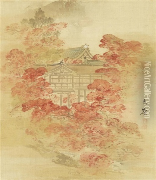 Kakejiku (vertical Hanging Scroll) Oil Painting - Shiokawa (Shion) Bunrin