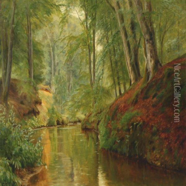 Forest Scenery From Saeby Oil Painting - Christian Zacho