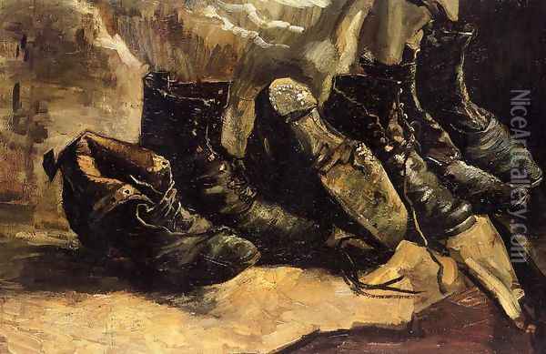 Three Pairs Of Shoes Oil Painting - Vincent Van Gogh