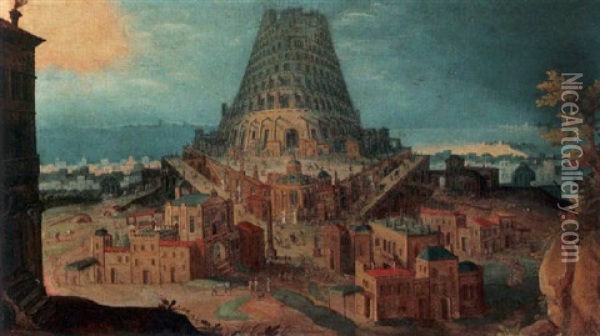 The Tower Of Babel Oil Painting - Hendrick van Cleve III
