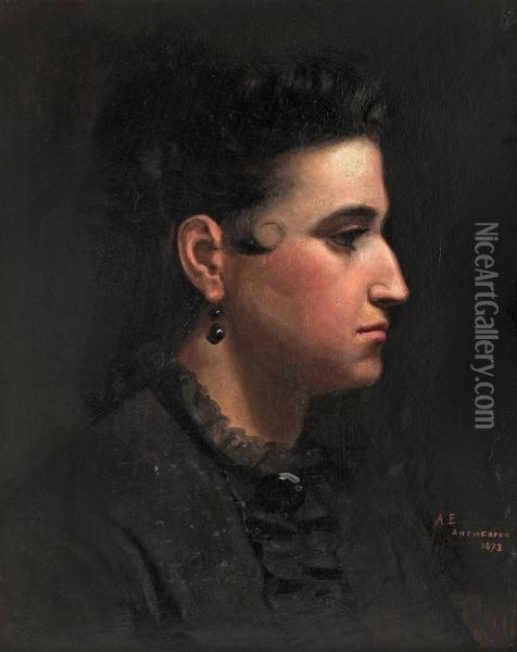 Portrait Of A Woman Oil Painting - Albert Edelfelt