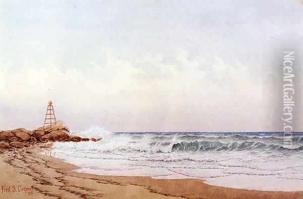 Breakwater at Low Tide Oil Painting - Frederick Swartwout Cozzens