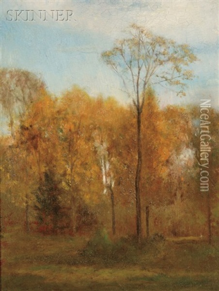 Autumn: October, Edge Of A Wood, Late Afternoon, Glen Cove, Long Island Oil Painting - John La Farge