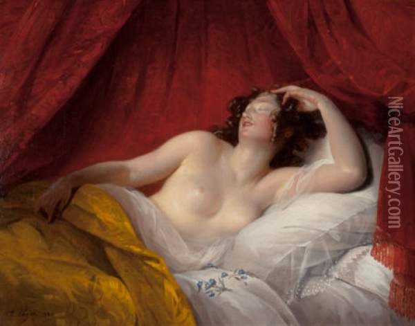 Le Sommeil, 1830 Oil Painting - Aimee Pages