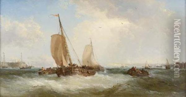 Off Honfleur Oil Painting - James Webb
