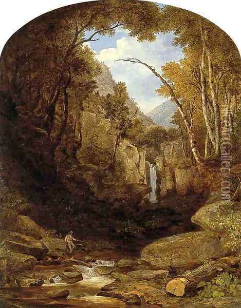 Meditation in the Catskill Mountains Oil Painting - Thomas Addison Richards