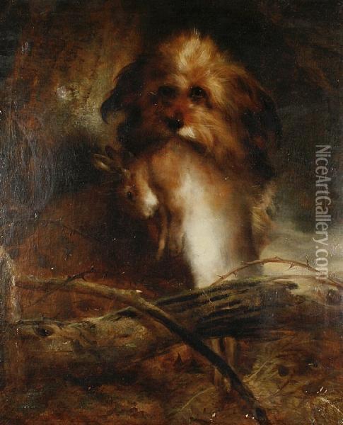 A Terrier With Dead Game Oil Painting - Edwin Douglas