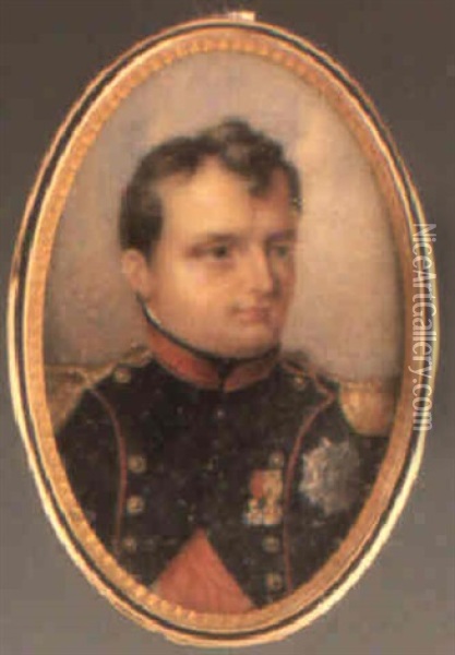 Portrait Of Napoleon Wearing Uniform Of National Guard Oil Painting - Jean-Baptiste Isabey