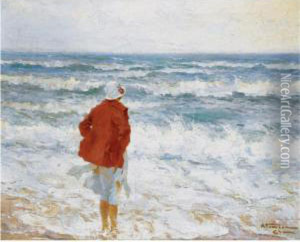 On The Seashore Oil Painting - Charles Garabed Atamian