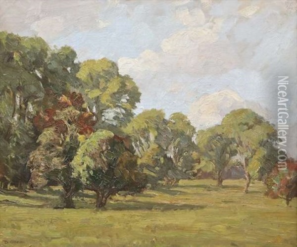 In The Park, Cahirmoyle, Co. Limerick Oil Painting - Dermod O'Brien