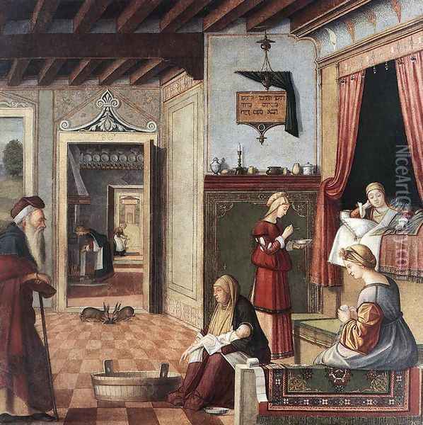 Birth of the Virgin 1504-08 Oil Painting - Vittore Carpaccio