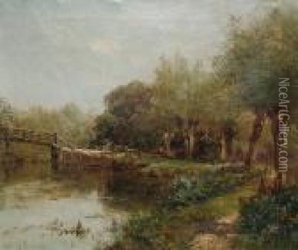 The Mill Stream Oil Painting - Alfred de Breanski