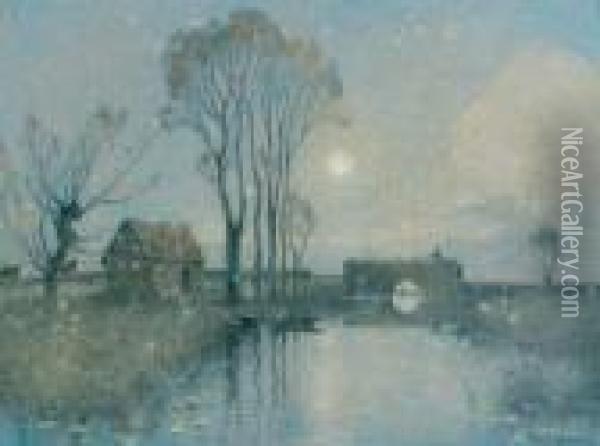 Pont De Pendille Oil Painting - Ferdinand Loyen Du Puigaudeau