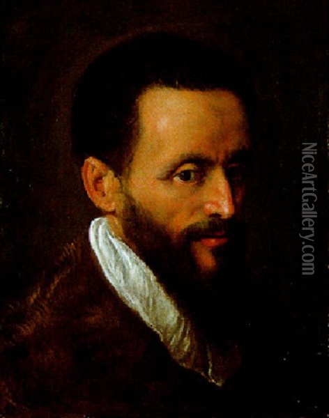 Portrat Eines Bartigen Mannes Oil Painting - Jacopo Palma il Giovane