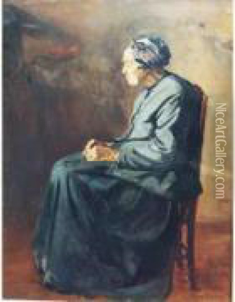 Vieille Femme Assise Oil Painting - Marguerite Putsage