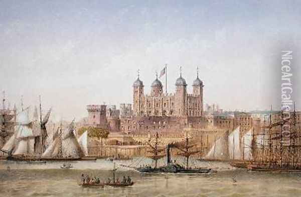 Tower of London 1862 Oil Painting - Achille-Louis Martinet