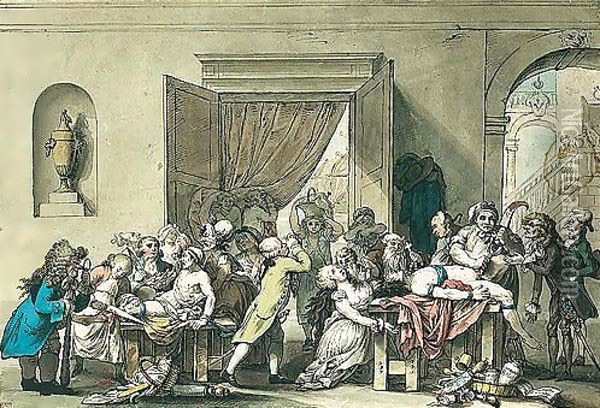The Operating Theatre Oil Painting - Johann Heinrich Ramberg