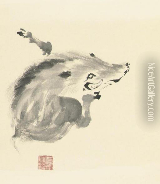 A Pair Of Handscrolls Oil Painting - Kano Hogai