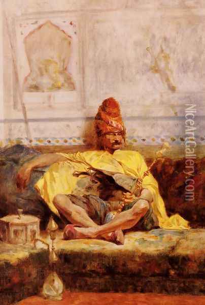 Bashi-Bazouk Assis (Seated Bashi-Bazouk) Oil Painting - Charles Bargue