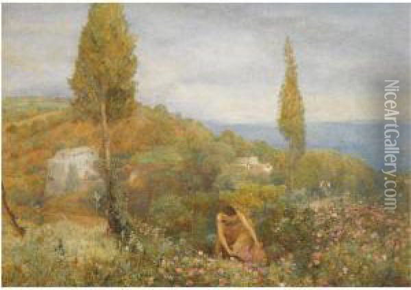The House Of Roses, Tripoli Oil Painting - John William North