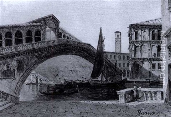 Views Of Venice, Florence And Rome Oil Painting - Antonietta Brandeis