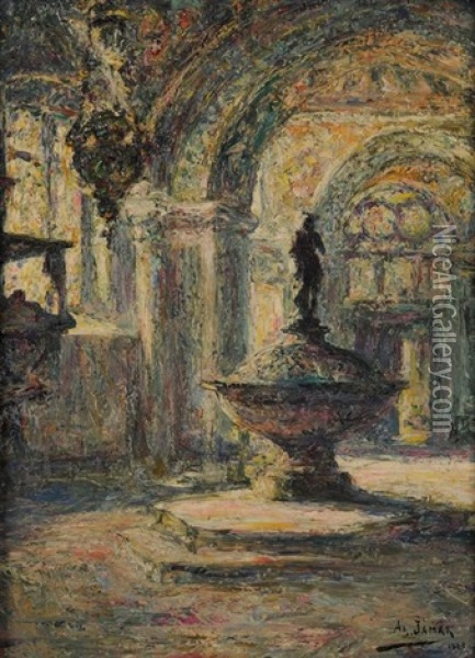Interieur D'eglise A Venise Oil Painting - Armand Gustave Gerard Jamar