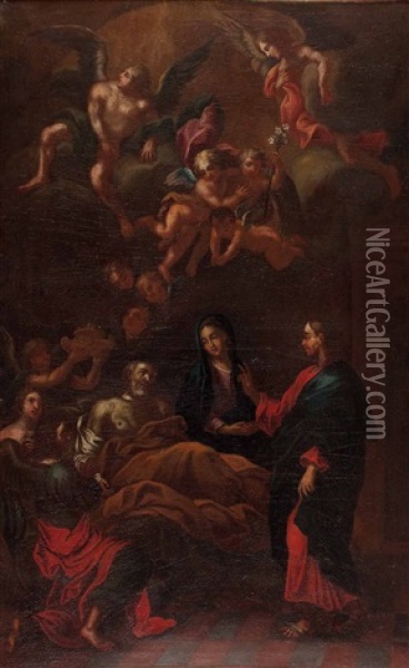 Der Tod Des Hl. Josef Mit Maria Und Jesus Oil Painting - Carlo Maratta