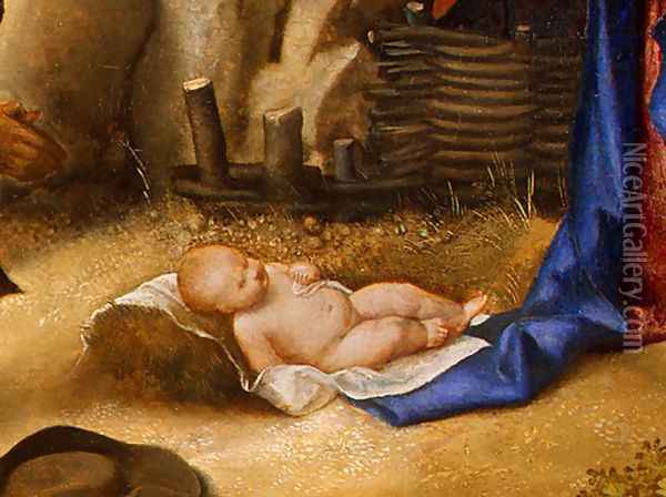 Adoration of the Shepherds (detail 2) 1505-10 Oil Painting - Giorgione