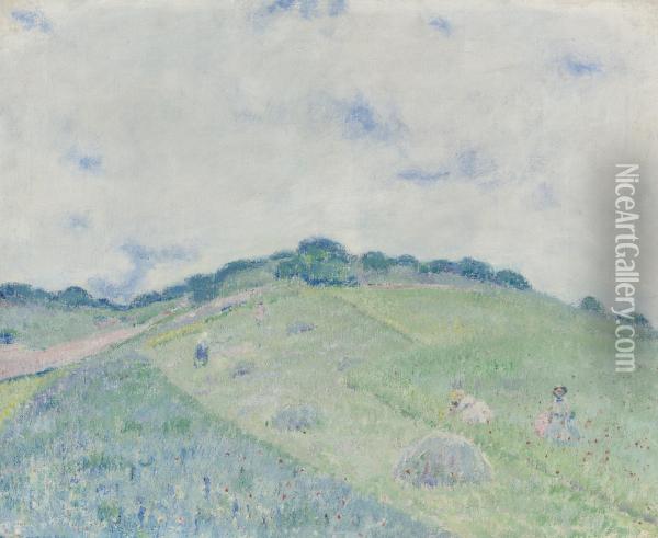 Hill At Giverny Oil Painting - Frederick Carl Frieseke