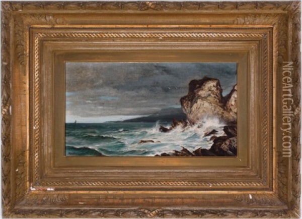 Rocky Coast Oil Painting - Alexander Ferdinand Wust