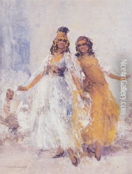 Danseuses Orientales Oil Painting - William Lambrecht