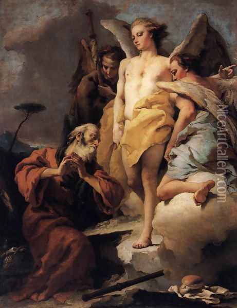 Abraham and the Three Angels Oil Painting - Giovanni Battista Tiepolo