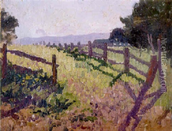 Field Oil Painting - Elioth Gruner